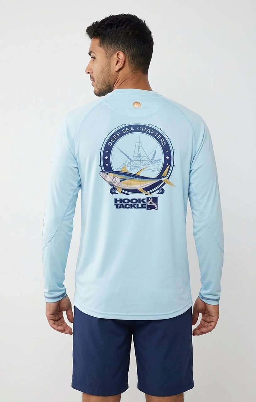 Herren Thunfisch Angelshirt Langarm UV-Schutz