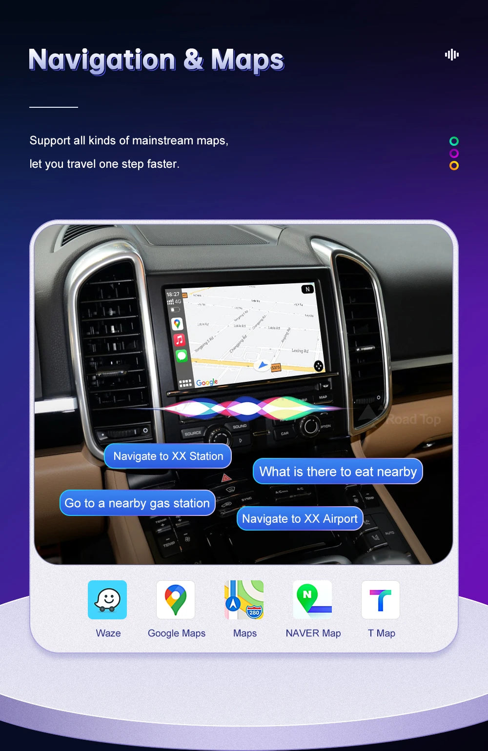 Road Top Wireless Carpaly für Porsche Macan Cayman Cayenne Panamera PCM 3.1 System unterstützt Android Auto Rückfahrkamera Airplay