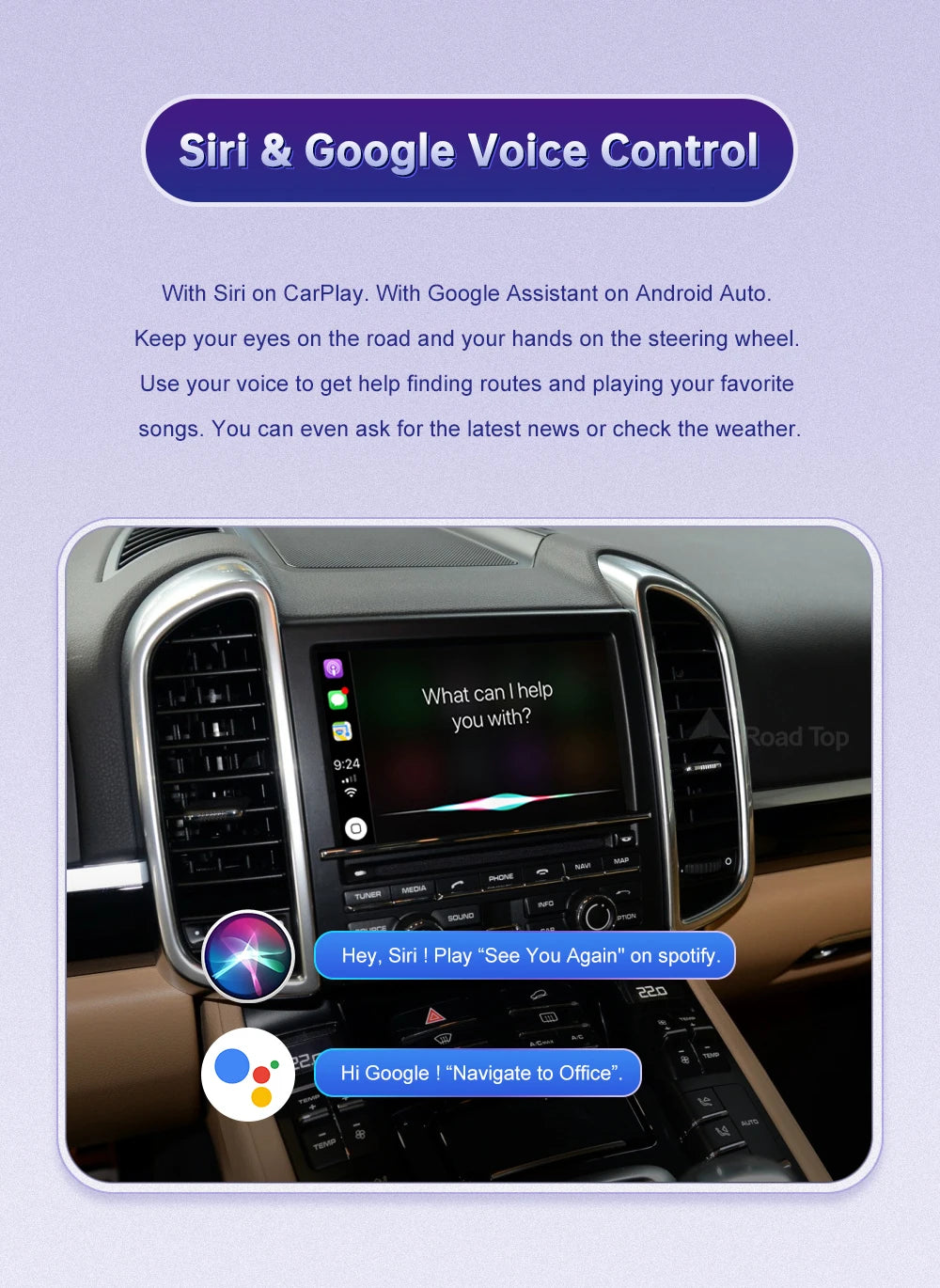 Road Top Wireless Carpaly für Porsche Macan Cayman Cayenne Panamera PCM 3.1 System unterstützt Android Auto Rückfahrkamera Airplay