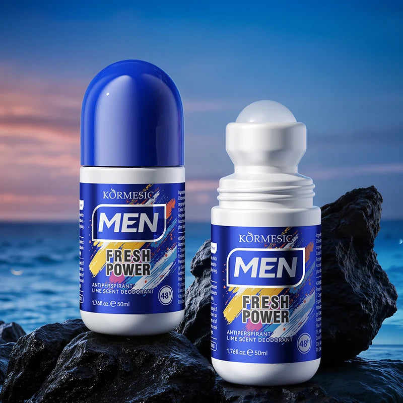 Deodorante Roll-on Uomo Rimuovi Odore Sudore Ascelle Deodorante Corpo Roll On Confezione Asciugatura Rapida Durata Rinfrescante Portatile 50ml