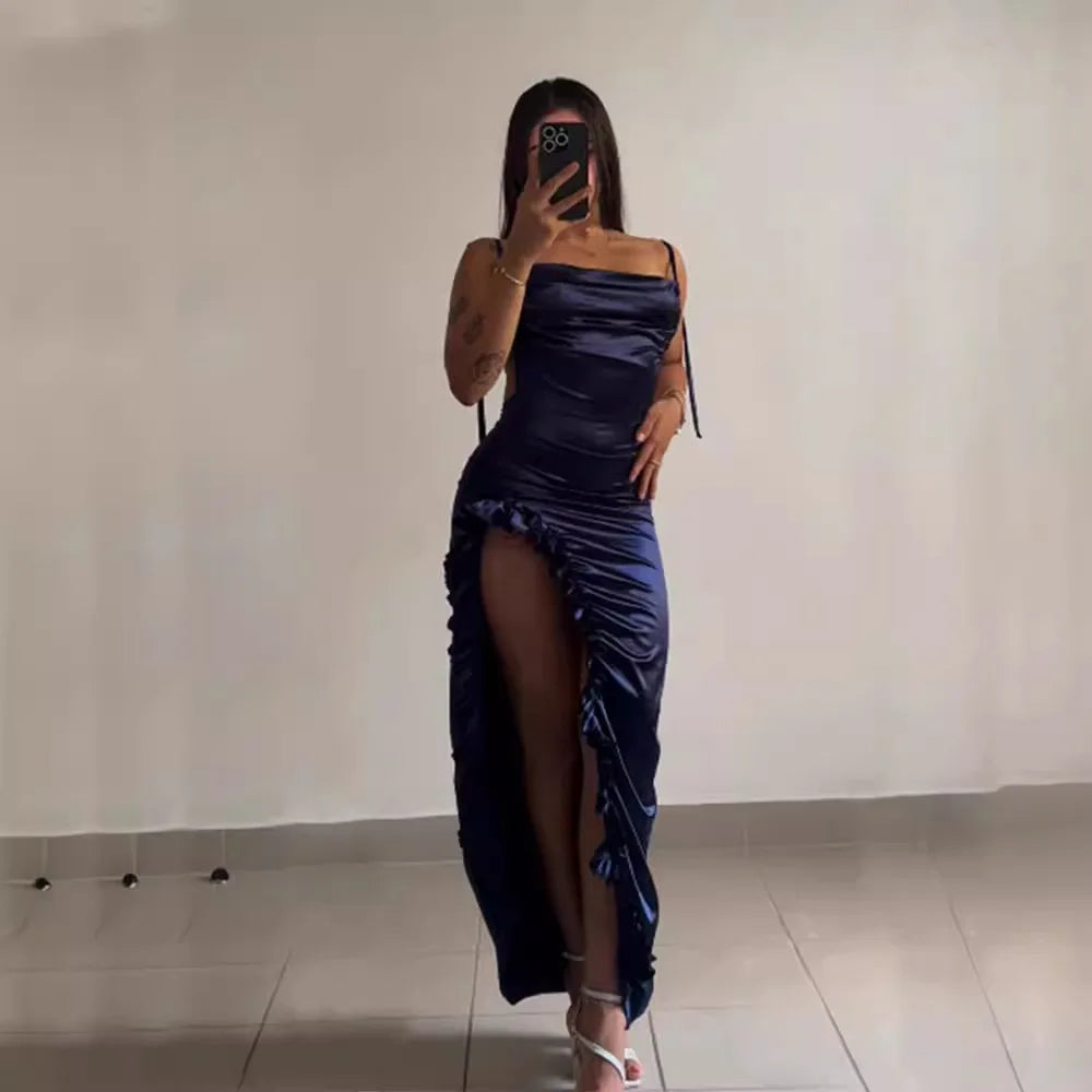 2025 Vestito Donna Elegante Moda Bellissimi Abiti da Donna Abiti da Sera da Festa Abito da Donna Y2K Sexy Senza Schienale All'Americana