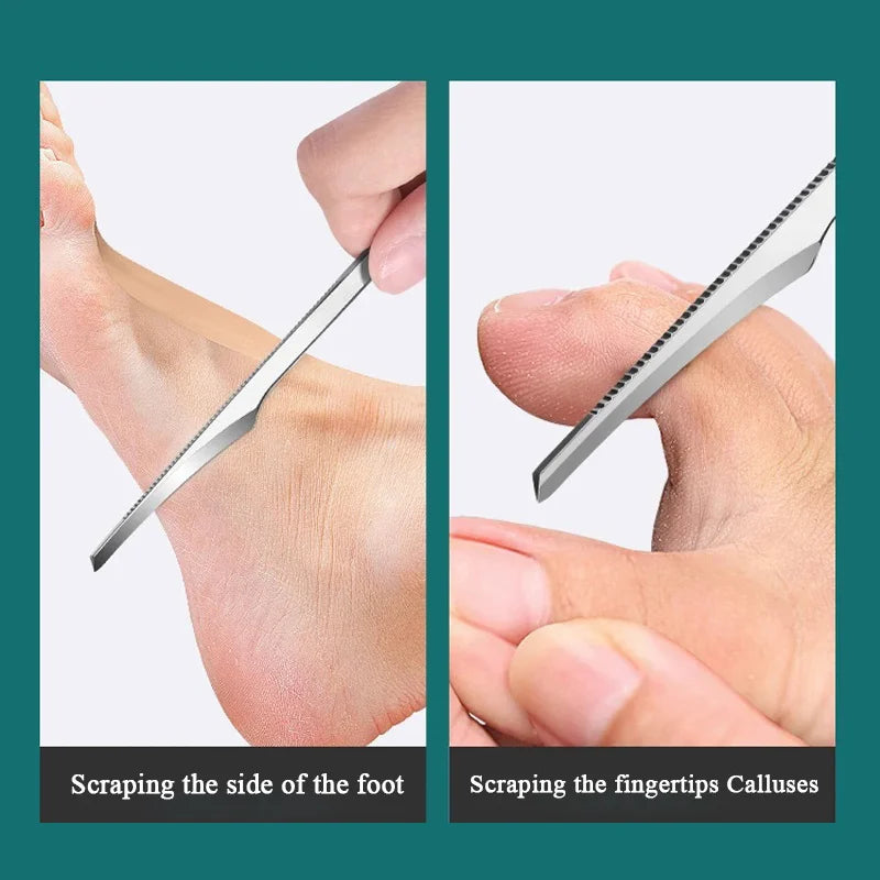 Set di strumenti per pedicure e manicure, rasoio per unghie dei piedi, coltello per pedicure, raspa per calli, lima per la rimozione della pelle morta, strumenti per la cura dei piedi