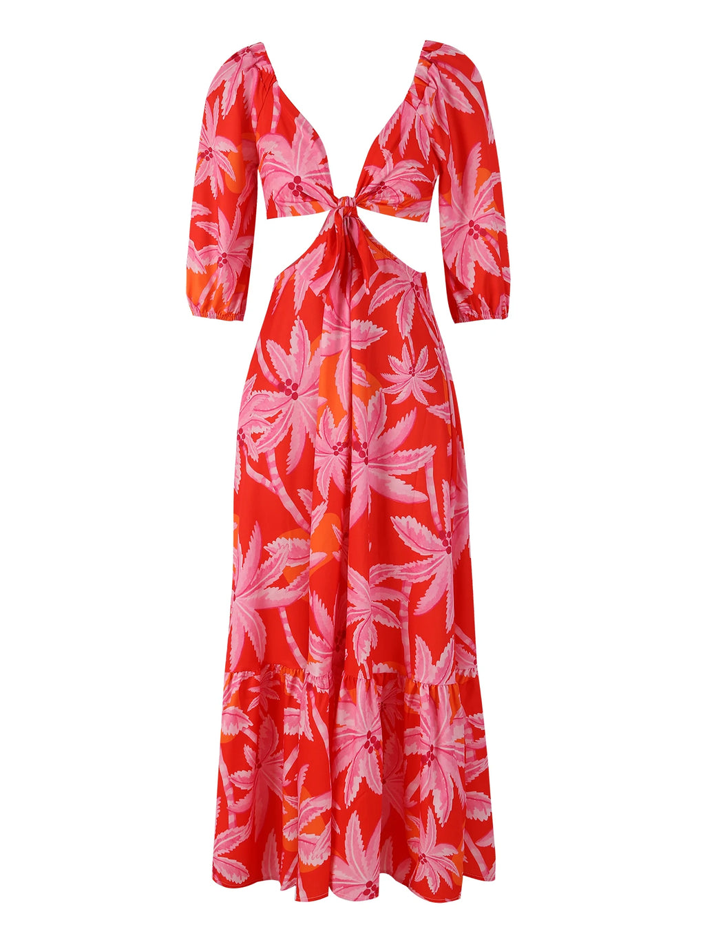 Vestiti lunghi eleganti da donna a maniche corte in saldo 2024, tinta unita stampata, cut-out, per feste, vestito che slancia per le vacanze, abbigliamento femminile