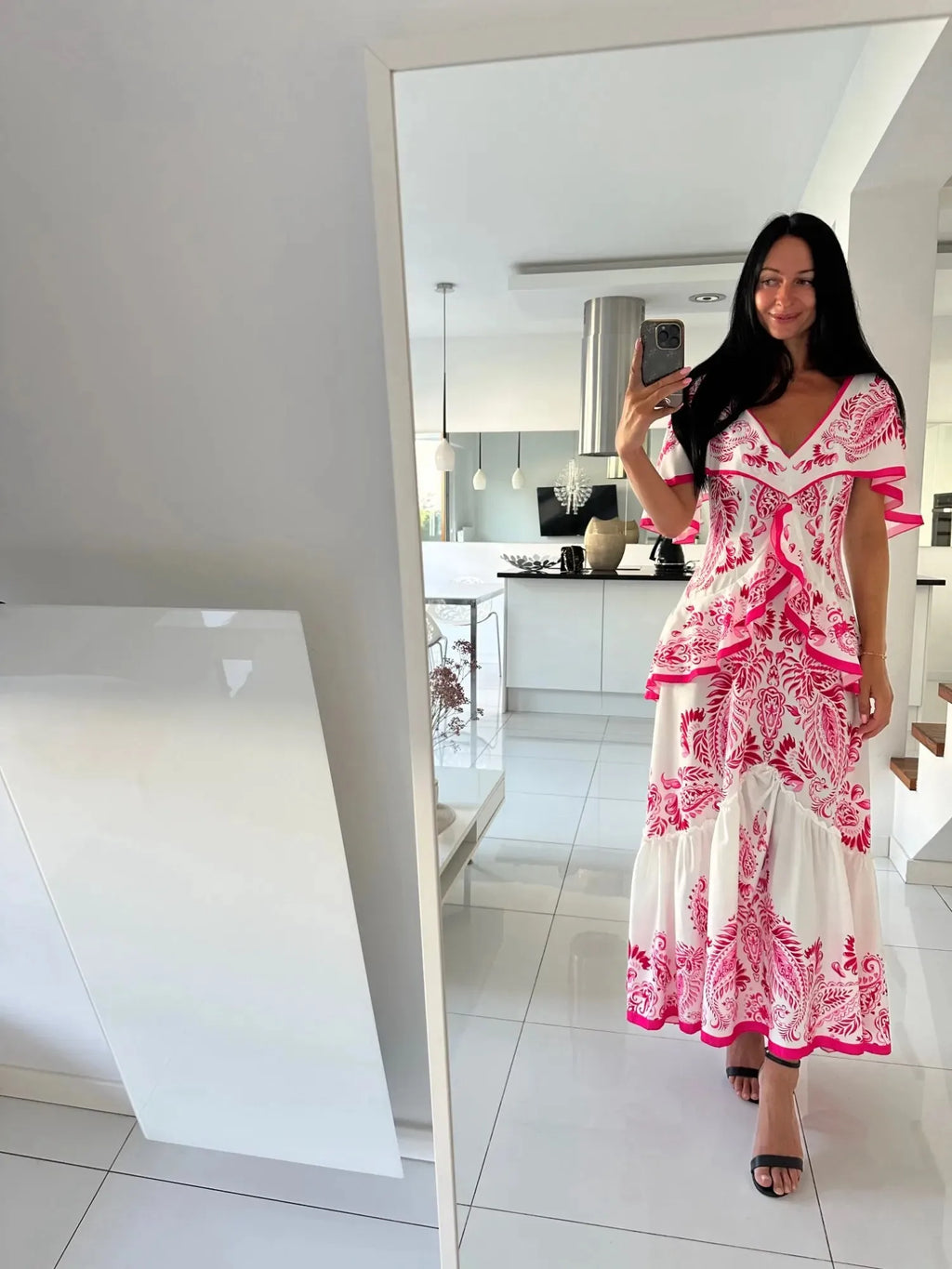 Vestiti lunghi eleganti da donna a maniche corte in saldo 2024, tinta unita stampata, cut-out, per feste, vestito che slancia per le vacanze, abbigliamento femminile