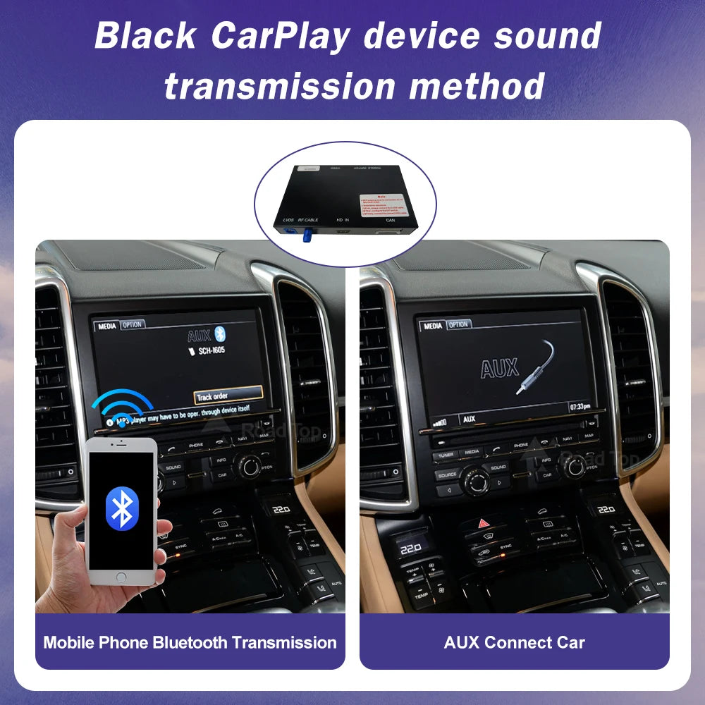 Road Top Wireless Carpaly für Porsche Macan Cayman Cayenne Panamera PCM 3.1 System unterstützt Android Auto Rückfahrkamera Airplay