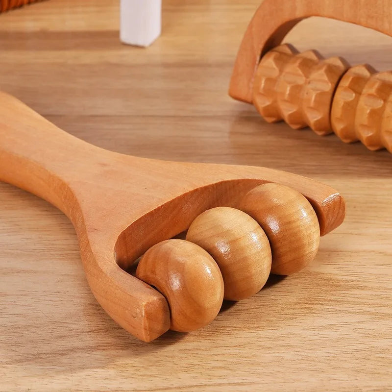 Gesichts-Massage-Tools-Set aus Holz, Gesichtsmodellierungswerkzeug, Hautpflege-Gesichtsmassagegerät, Schröpfen, Konturierungs-Gesichtsroller