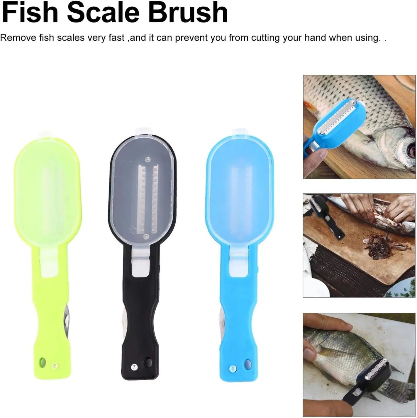 Strumenti da Pesca Squamatore Rimuovi Squame Spazzola per Pelle di Pesce Strumento per Pulire il Pesce Dispositivo per Raschiare le Squame Gadget da Cucina per la Cucina Domestica