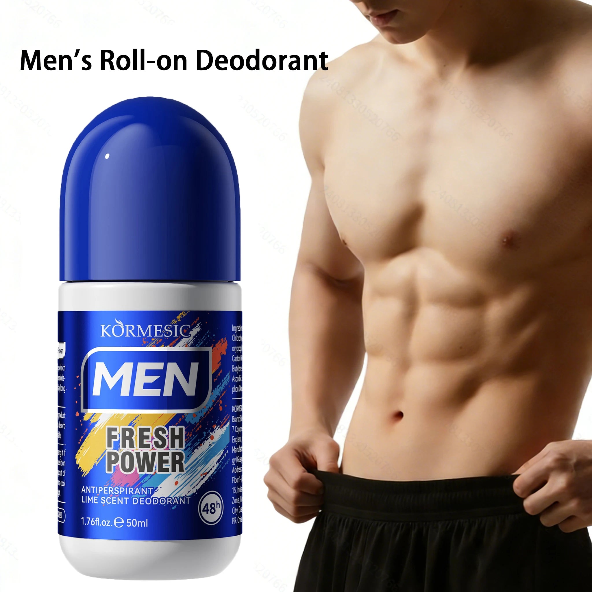 Deodorante Roll-on Uomo Rimuovi Odore Sudore Ascelle Deodorante Corpo Roll On Confezione Asciugatura Rapida Durata Rinfrescante Portatile 50ml