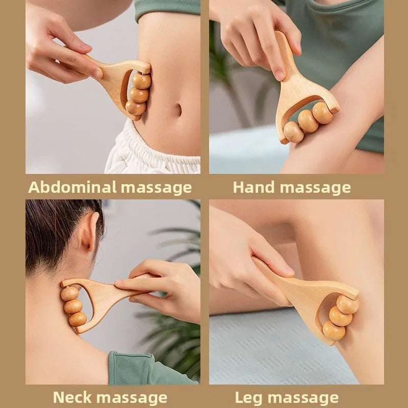 Gesichts-Massage-Tools-Set aus Holz, Gesichtsmodellierungswerkzeug, Hautpflege-Gesichtsmassagegerät, Schröpfen, Konturierungs-Gesichtsroller