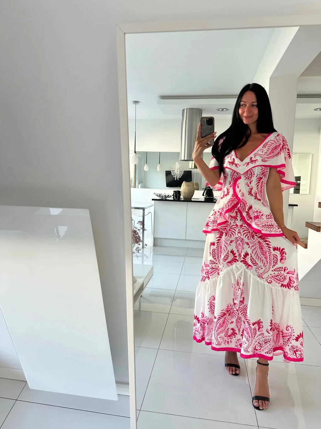 Vestiti lunghi eleganti da donna a maniche corte in saldo 2024, tinta unita stampata, cut-out, per feste, vestito che slancia per le vacanze, abbigliamento femminile