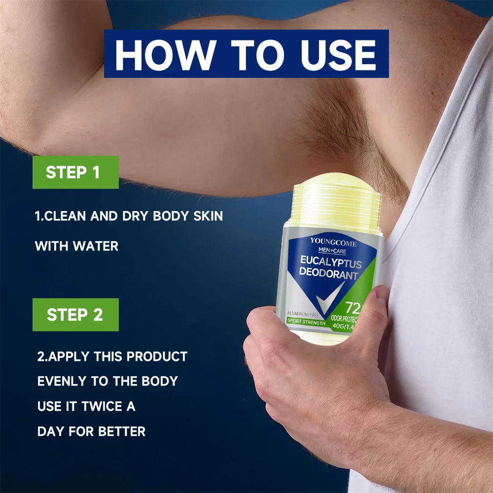 Deodorante da Uomo Roll-on Riduce la Sudorazione Elimina gli Odori Deodorante per Ascelle a Lunga Durata Asciugatura Rapida Portatile Rinfrescante