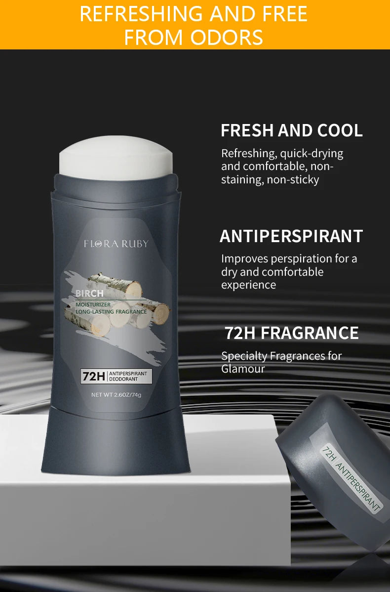 Deodorante all'Alluminio da Uomo Alta Resistenza Protezione dal Sudore 72H Protezione dagli Odori Freschezza 24/7 Profumo Duraturo, Profumo Pure Sport 74g