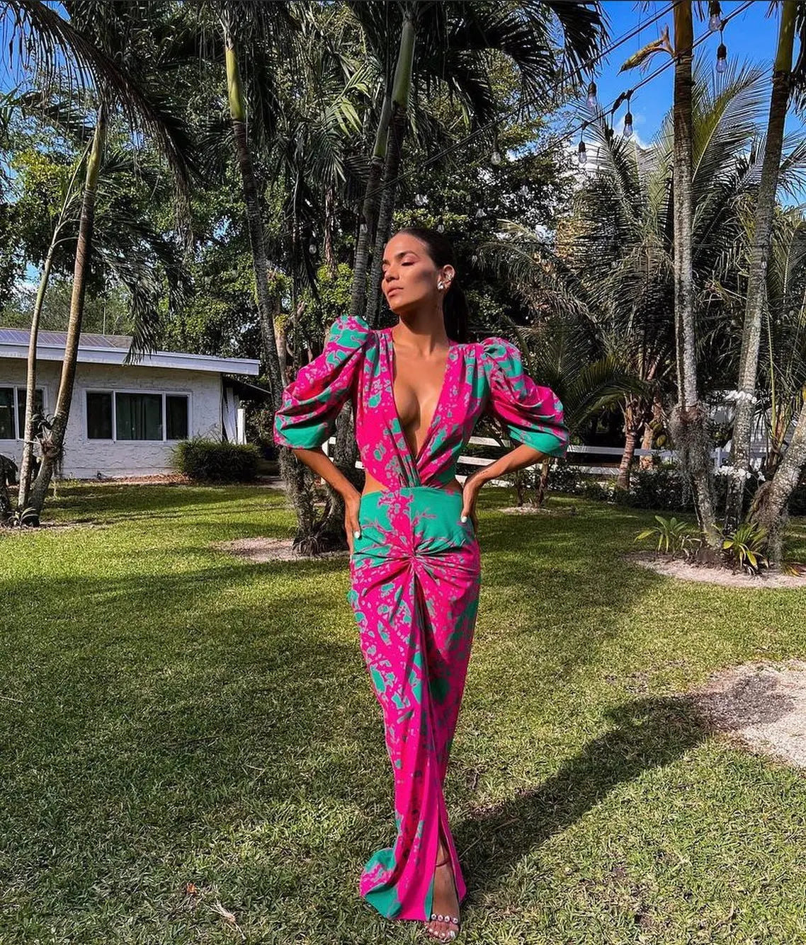 Vestiti lunghi eleganti da donna a maniche corte in saldo 2024, tinta unita stampata, cut-out, per feste, vestito che slancia per le vacanze, abbigliamento femminile