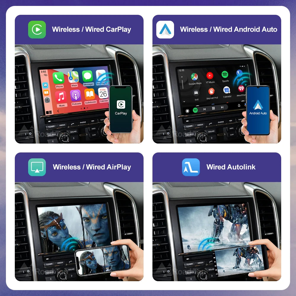 Road Top Wireless Carpaly für Porsche Macan Cayman Cayenne Panamera PCM 3.1 System unterstützt Android Auto Rückfahrkamera Airplay