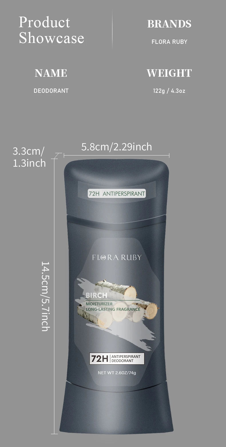 Deodorante all'Alluminio da Uomo Alta Resistenza Protezione dal Sudore 72H Protezione dagli Odori Freschezza 24/7 Profumo Duraturo, Profumo Pure Sport 74g