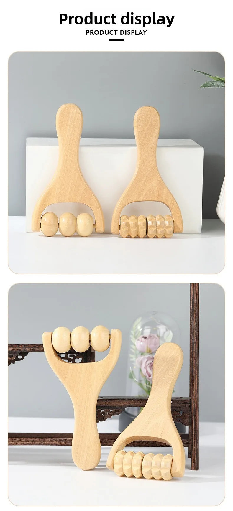 Gesichts-Massage-Tools-Set aus Holz, Gesichtsmodellierungswerkzeug, Hautpflege-Gesichtsmassagegerät, Schröpfen, Konturierungs-Gesichtsroller